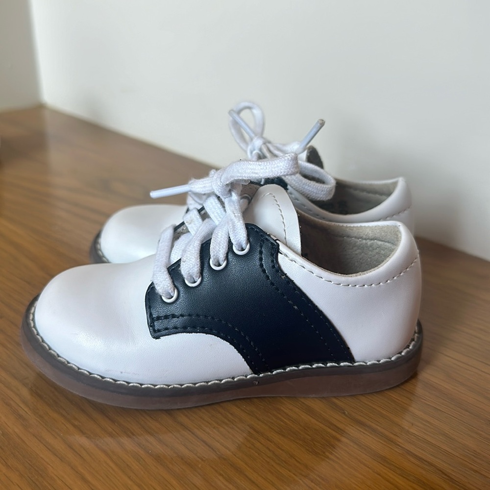 Footmates navy and white saddle shoes